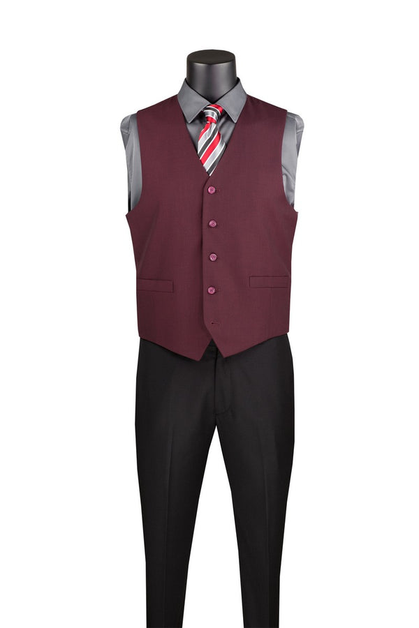 Vinci OV-900 Slim Fit  Vest Burgundy