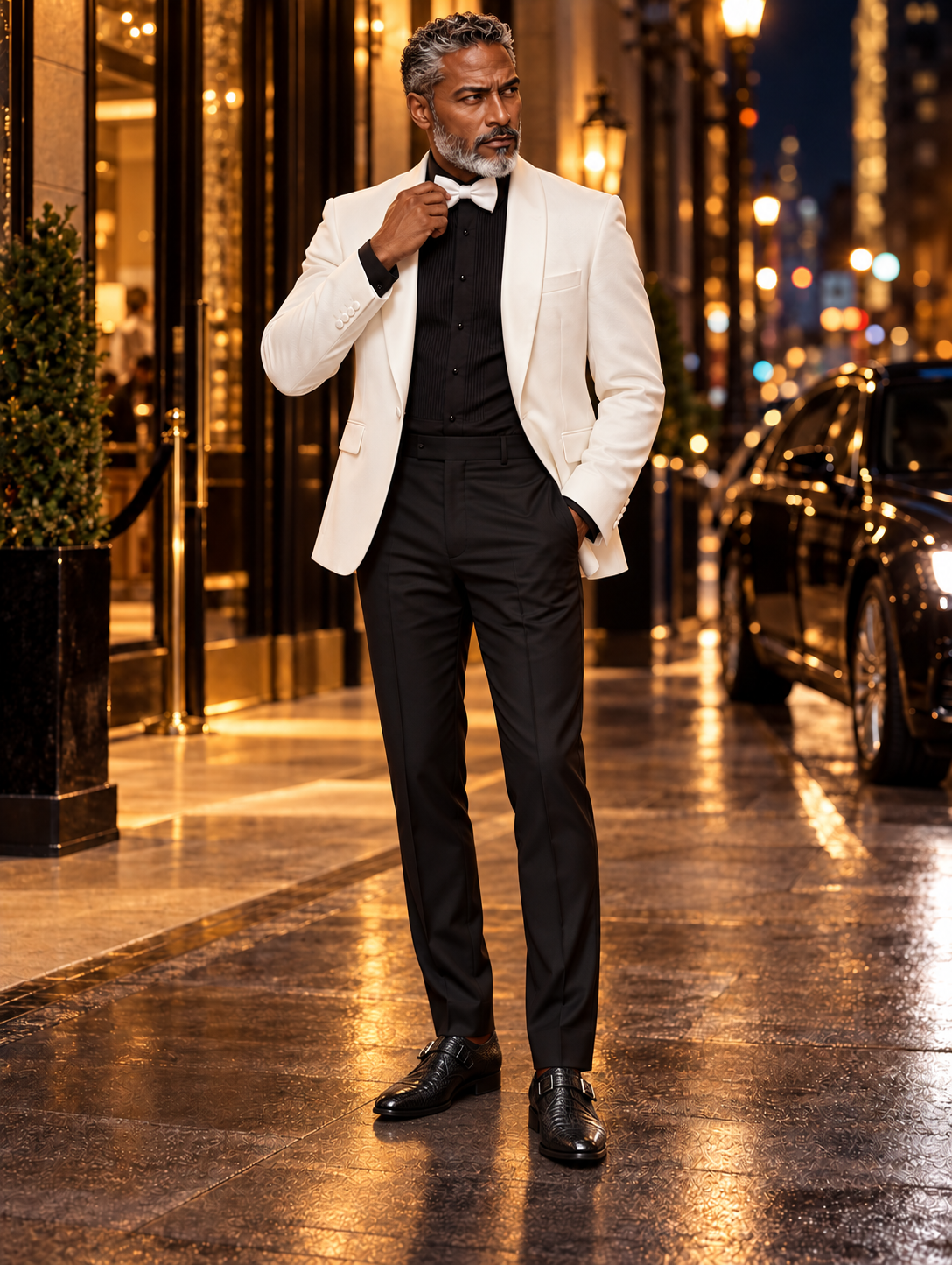 Zacchi Arturo 71705 4-Way Stretch Tux Blazer Cream