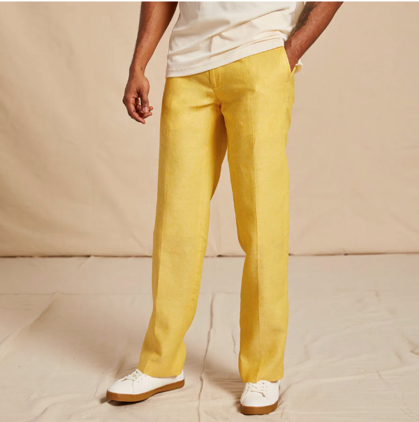 Inserch Linen Pants P3116-145 Banana Cream