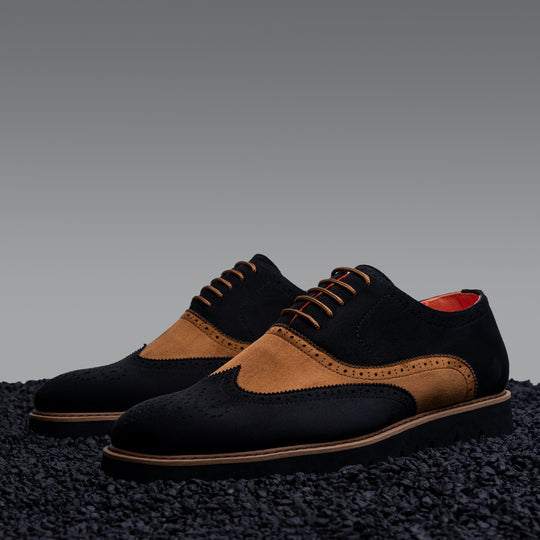 Tayno The Manolo Casual Wingtip Oxford Sneaker Black / Camel