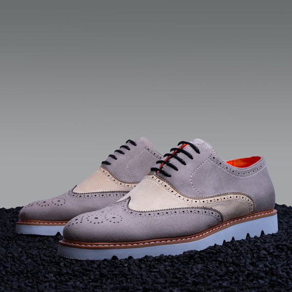 Tayno The Paragon Casual Wingtip Oxford Sneaker Lt Grey/Cream