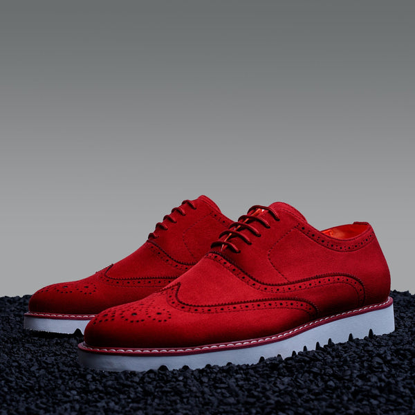 Tayno The Paragon Casual Wingtip Oxford Sneaker Red