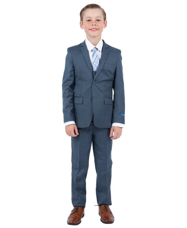 Sharkskin-5pc Suit, Shark Navy Perry Ellis