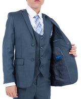 Sharkskin-5pc Suit, Shark Navy Perry Ellis