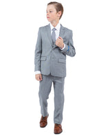 Sharkskin-5pc Suit, Shark Grey Perry Ellis