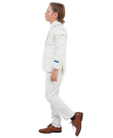 Perry Ellis Slim Fit Boys Suit 5-Piece Set (Sizes 2-20), Off-White