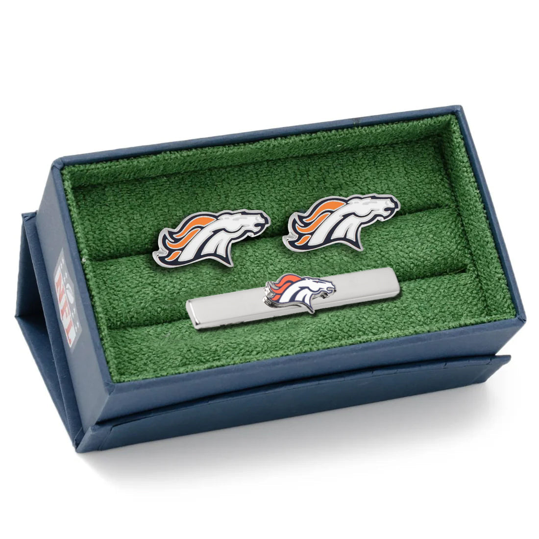 NFL Denver Broncos Cufflinks and Tie Bar Gift Set