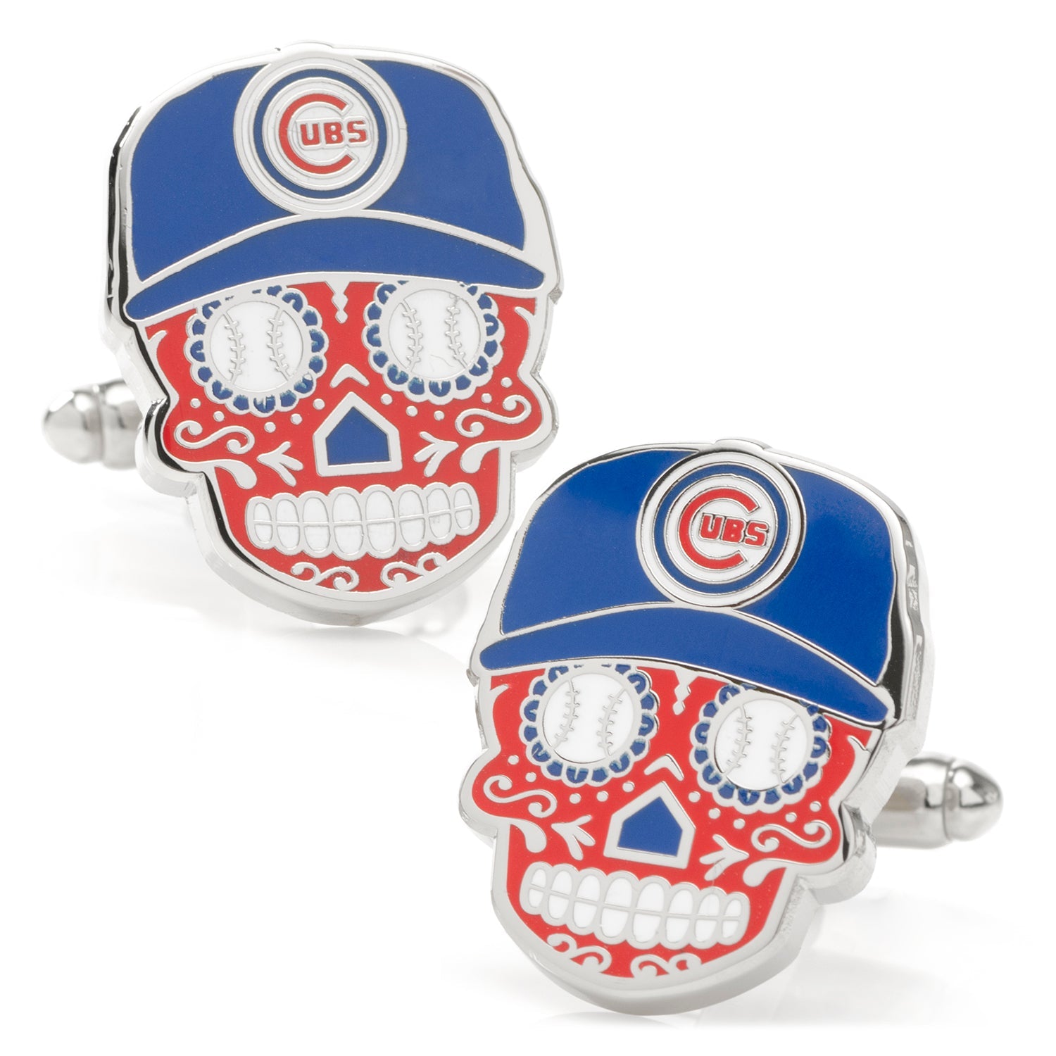 MLB Chicago Cubs Sugar Skull Cufflinks