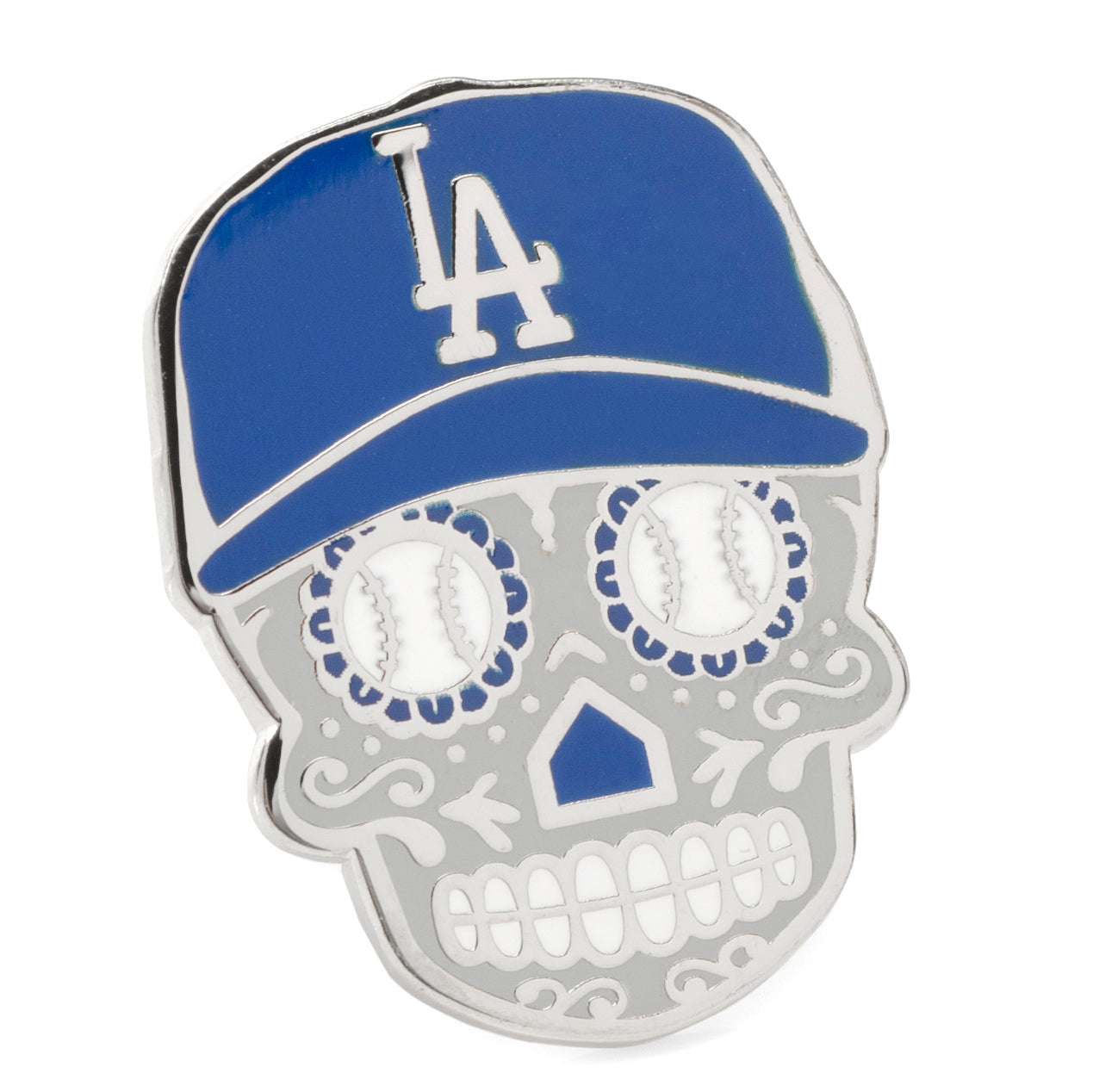 MLB LA Dodgers Sugar Skull Cufflinks & Lapel Pin Gift Set