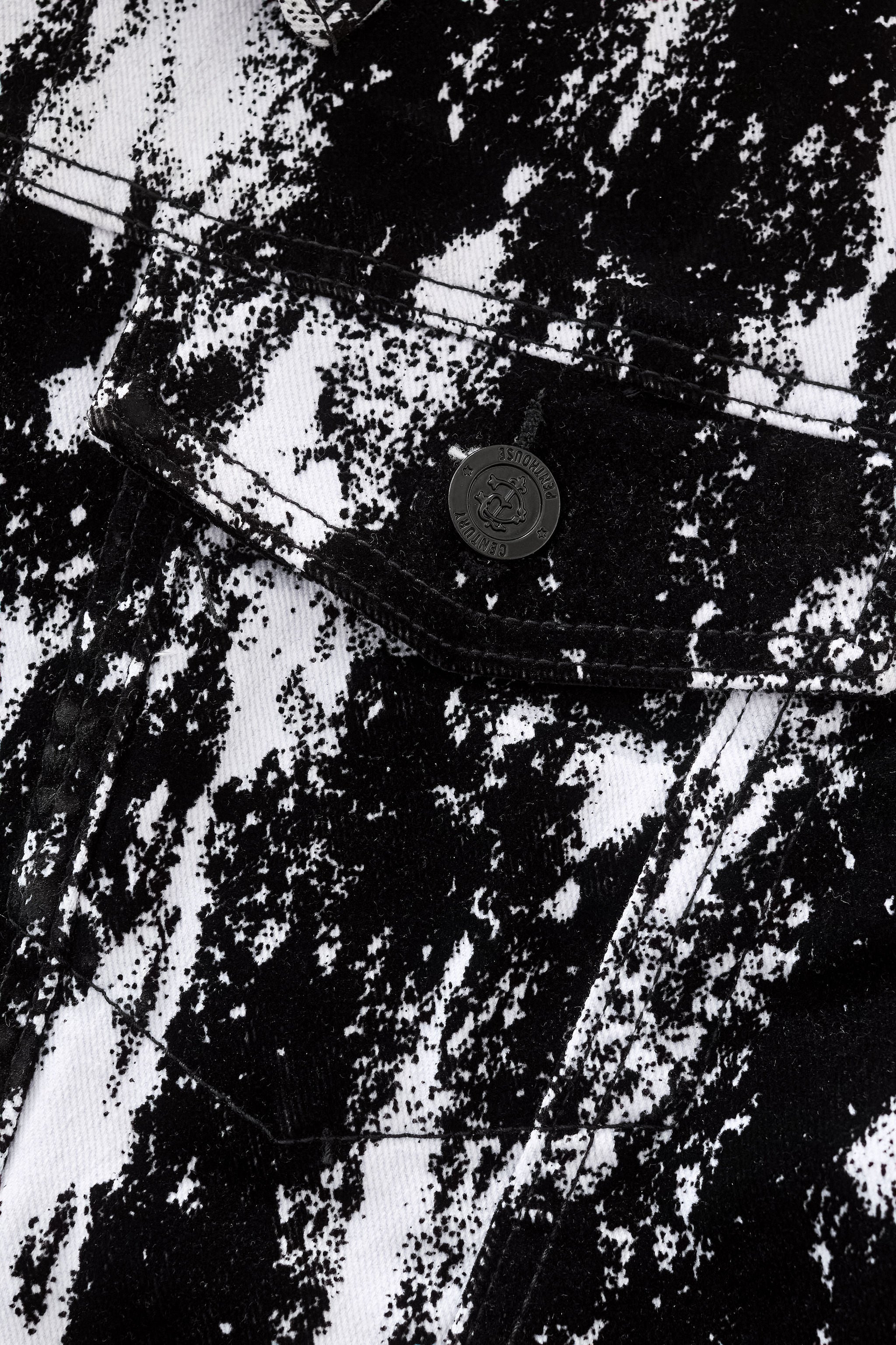 Flocked Eclipse Denim Jkt – Century Penthouse BLACK