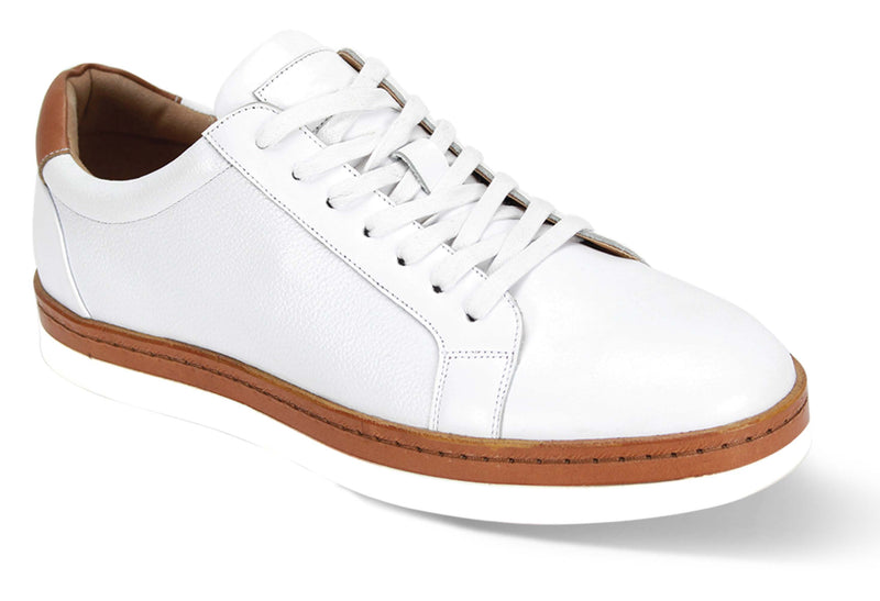 Giovanni Porter Leather Sneaker White