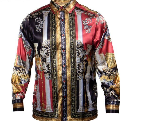 Prestige PR-351 Long Sleeve Columns Shirt Garnet