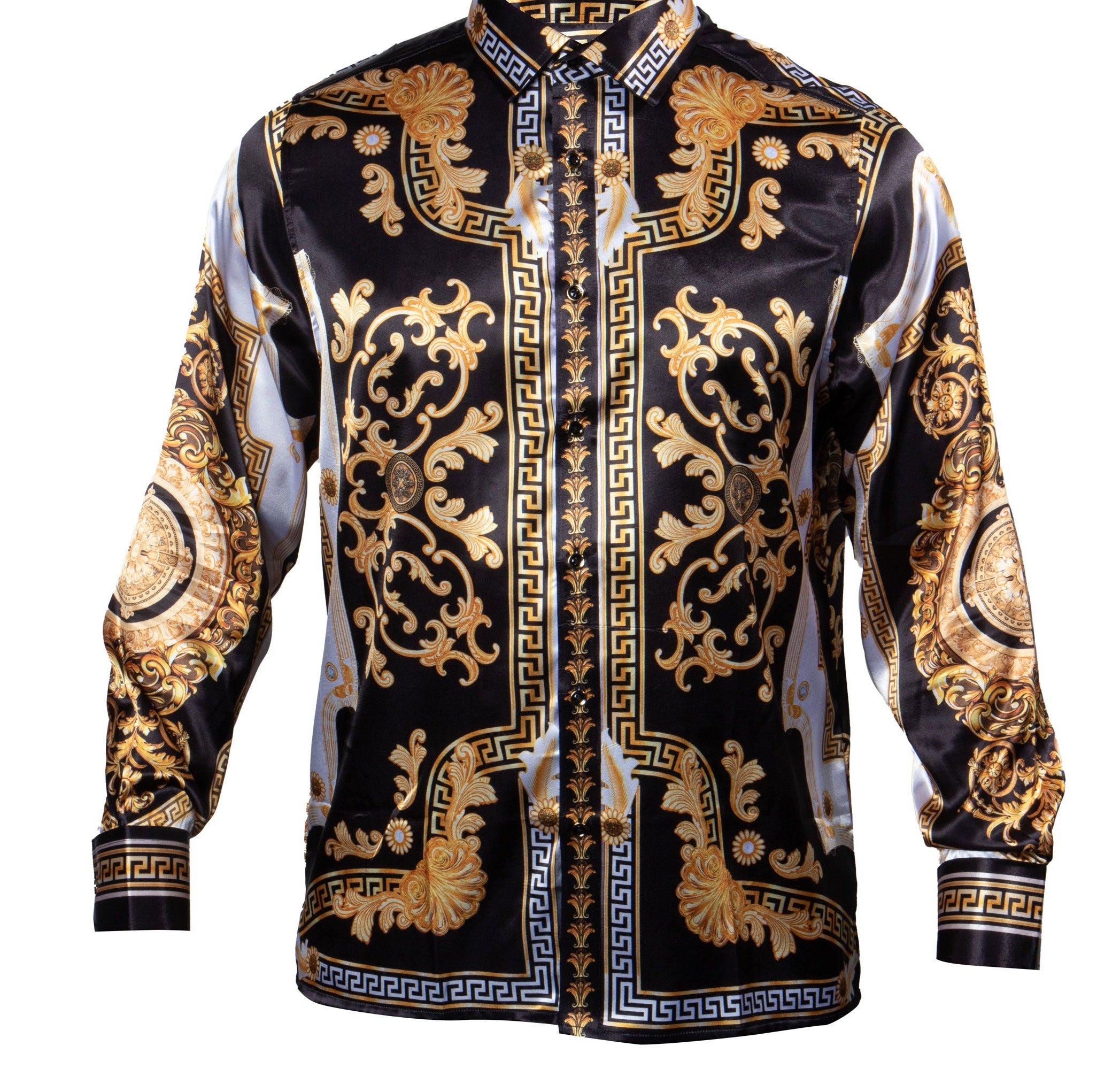 Prestige PR-352 Long Sleeve Greek Digital Print Black