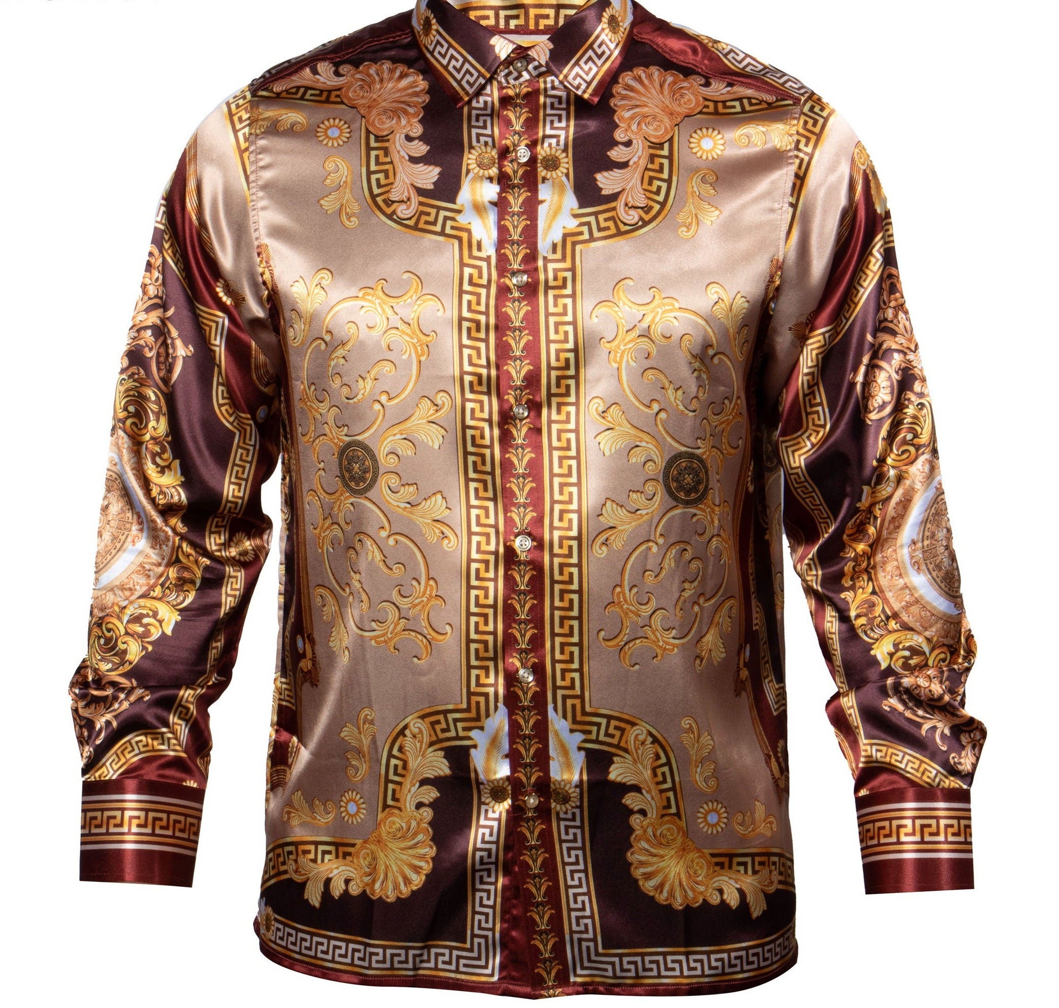 Prestige PR-352 Long Sleeve Greek Digital Print Sand