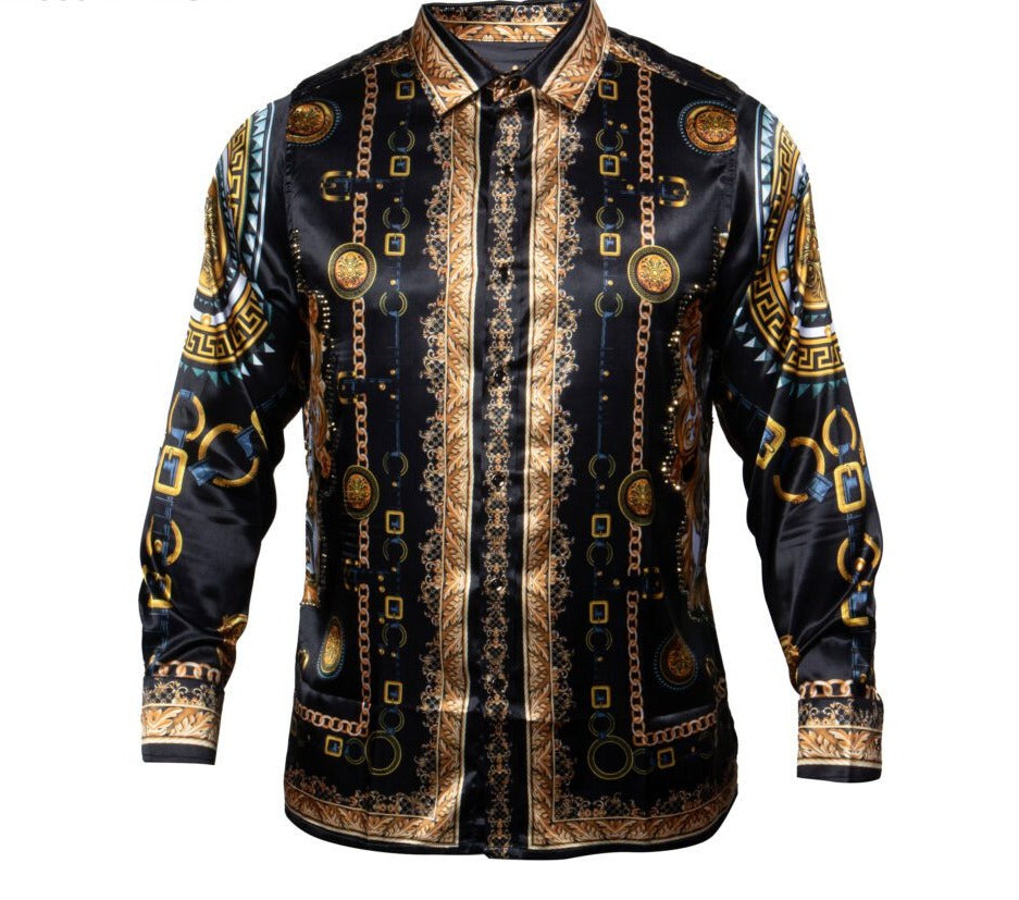 Prestige PR-355 Long Sleeve Belt Digital Print Black