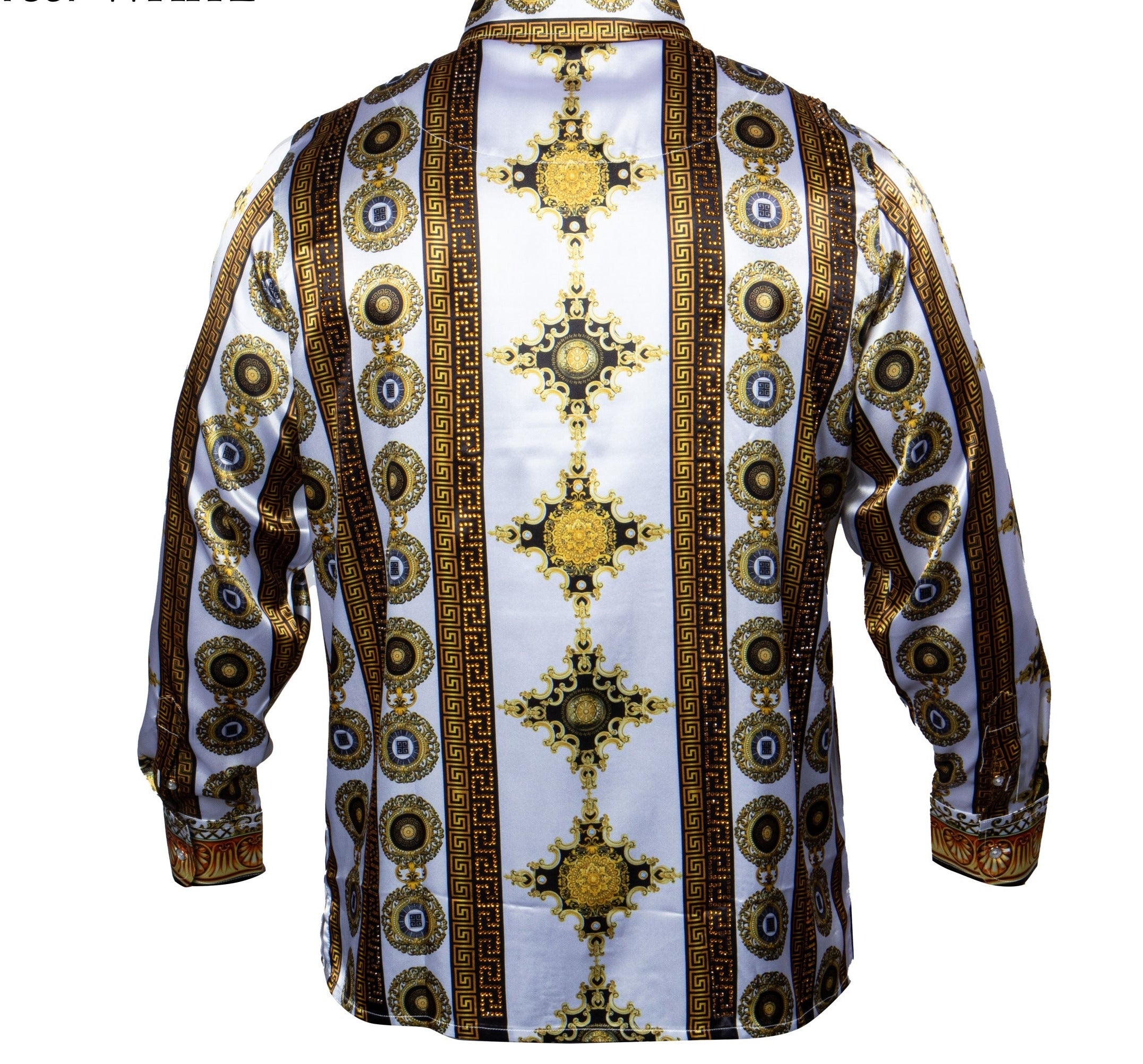 Prestige PR-357 Long Sleeve Greek Digital Print White