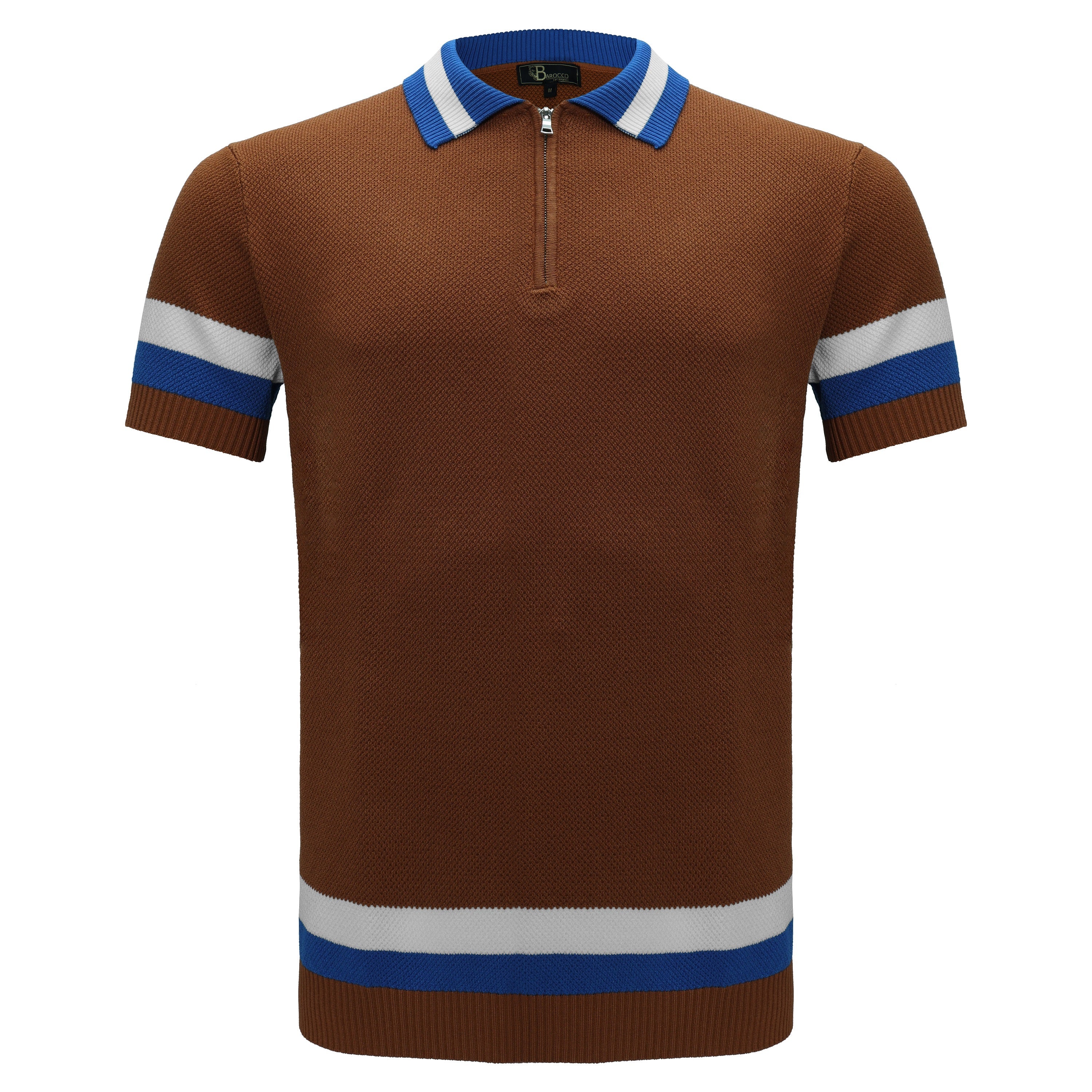 Heritage Stripe Knit Polo KHAKI