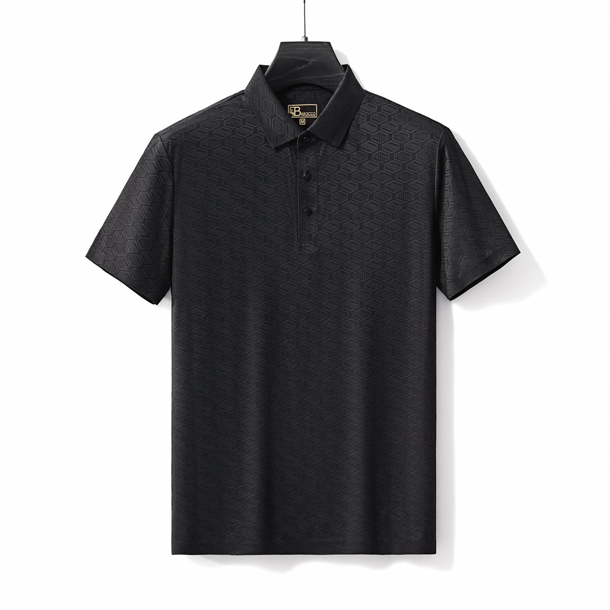 Geo Texture Stitchless Polo BLACK
