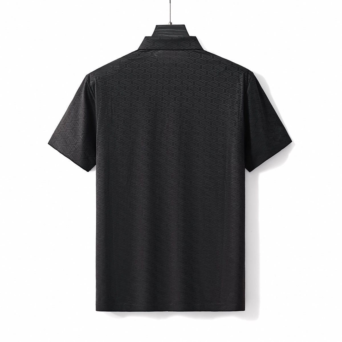 Geo Texture Stitchless Polo BLACK