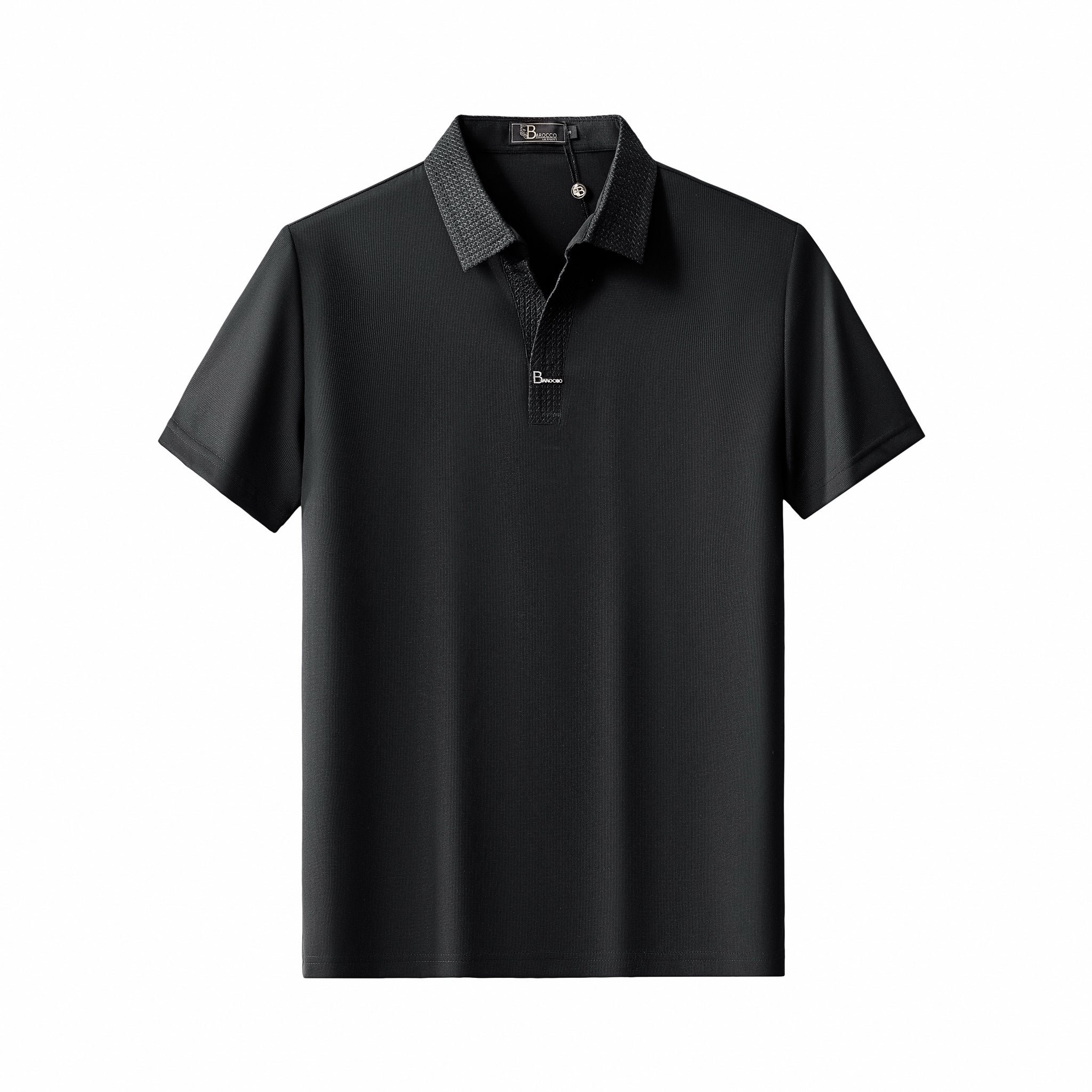 Stride Contrast Collar Polo BLACK