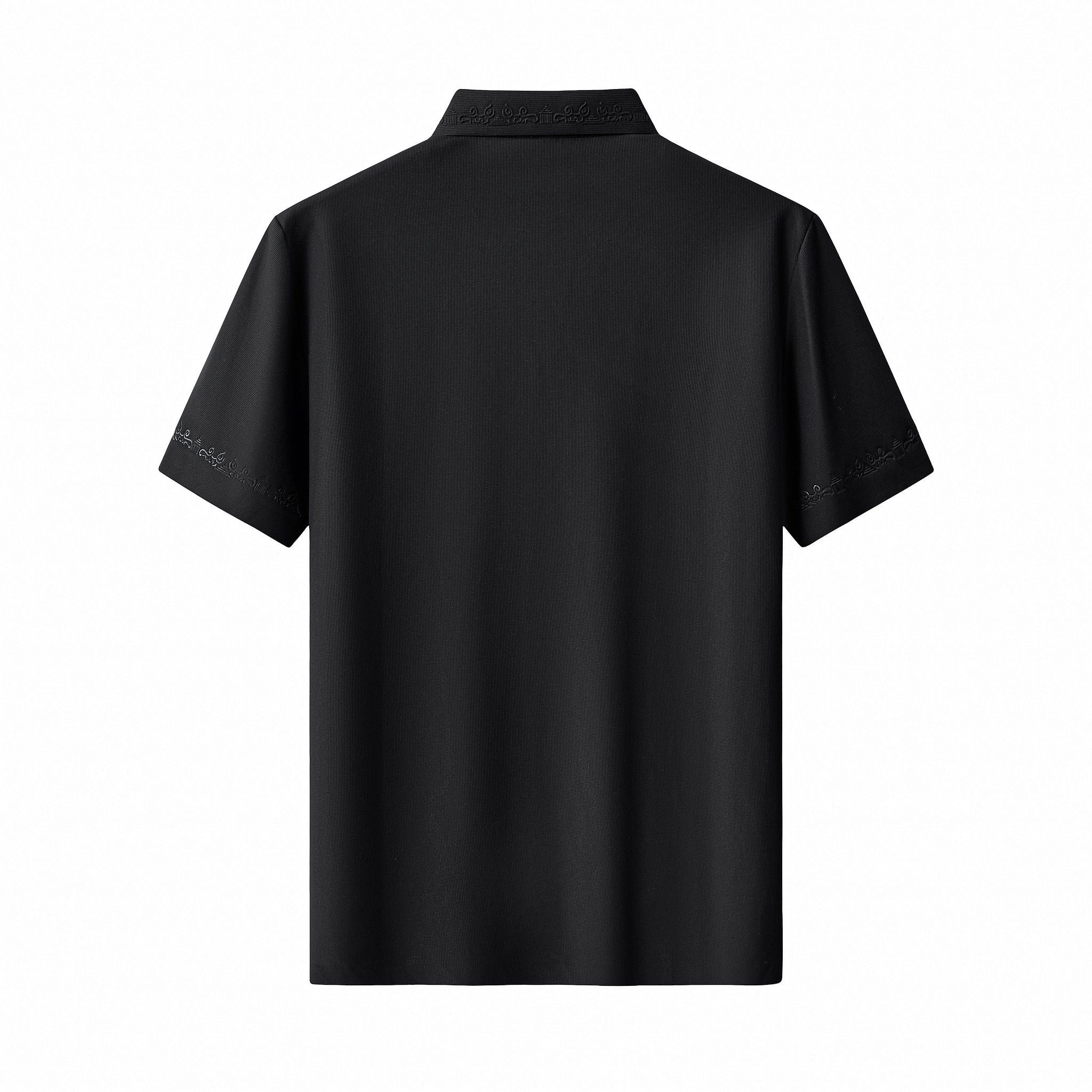 Ornate Trim Polo BLACK