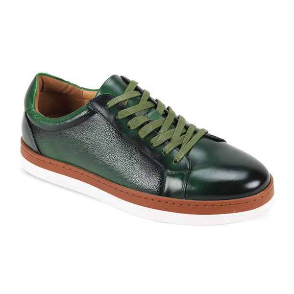 Giovanni Porter Leather Sneaker Olive