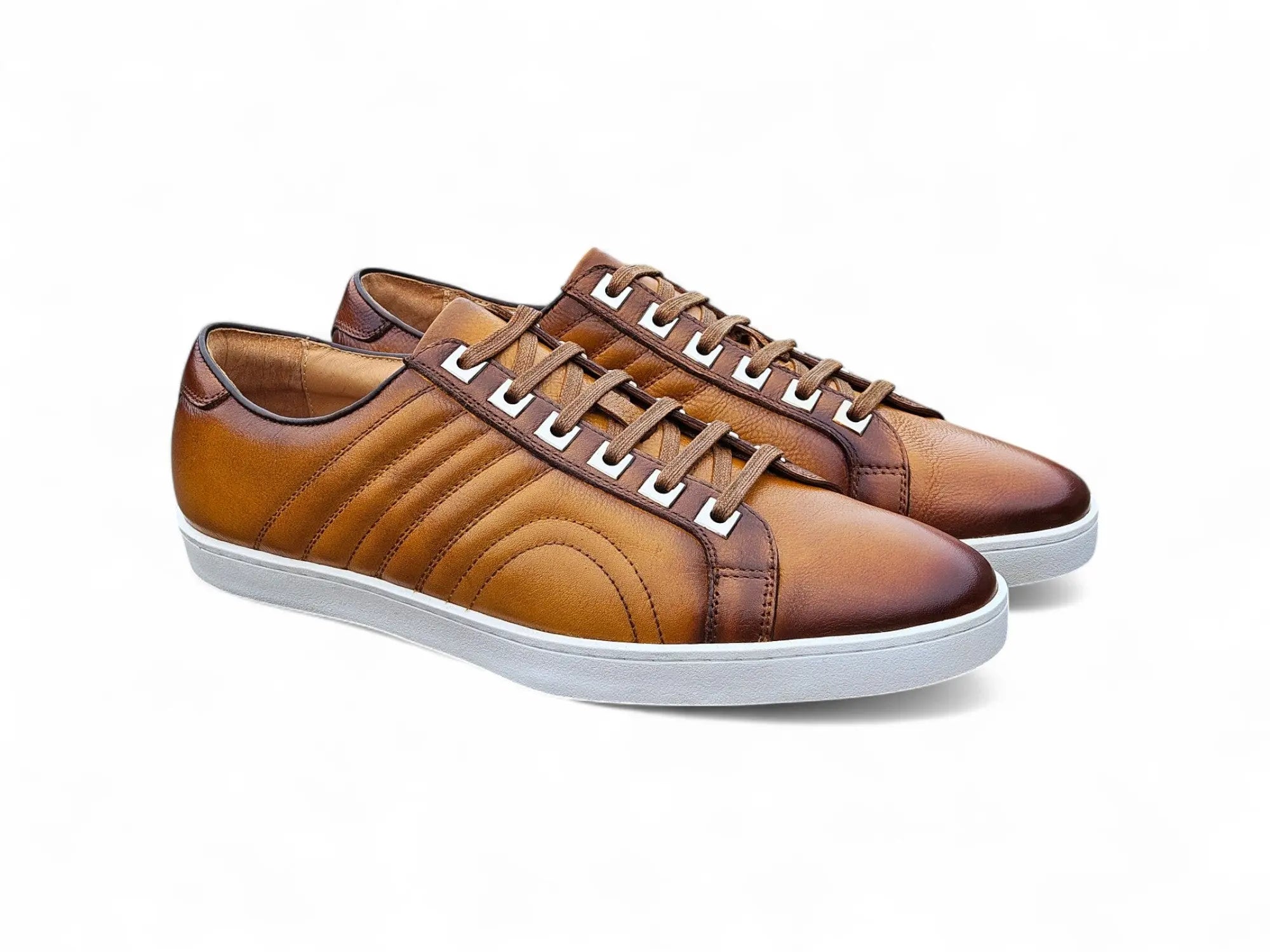Primo Hand Burnished Leather Sneakers