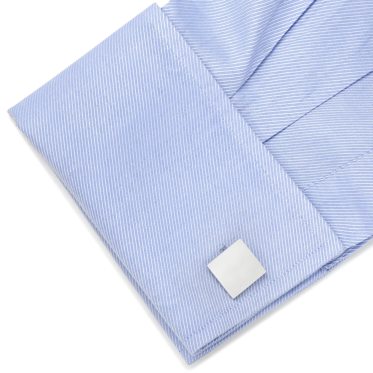 Sterling Silver Infinity Edge Square Engravable Cufflinks