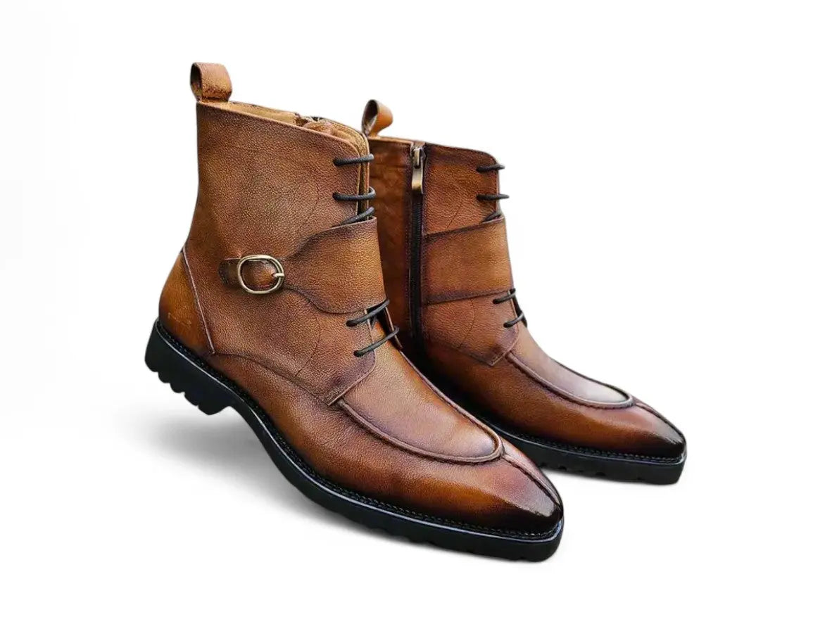 Rugged Split Toe Lace-up Boot