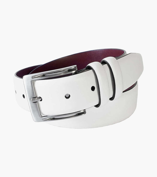 Stacy Adams SA533B-100 Leather Belt White