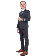 Stacy Adams 5pc Boys Suit, Charcoal