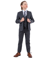 Stacy Adams 5pc Boys Suit, Charcoal