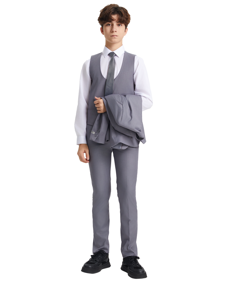 Stacy Adams 5pc Boys Suit, Grey