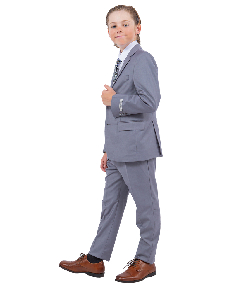 Stacy Adams 5pc Boys Suit, Mid grey