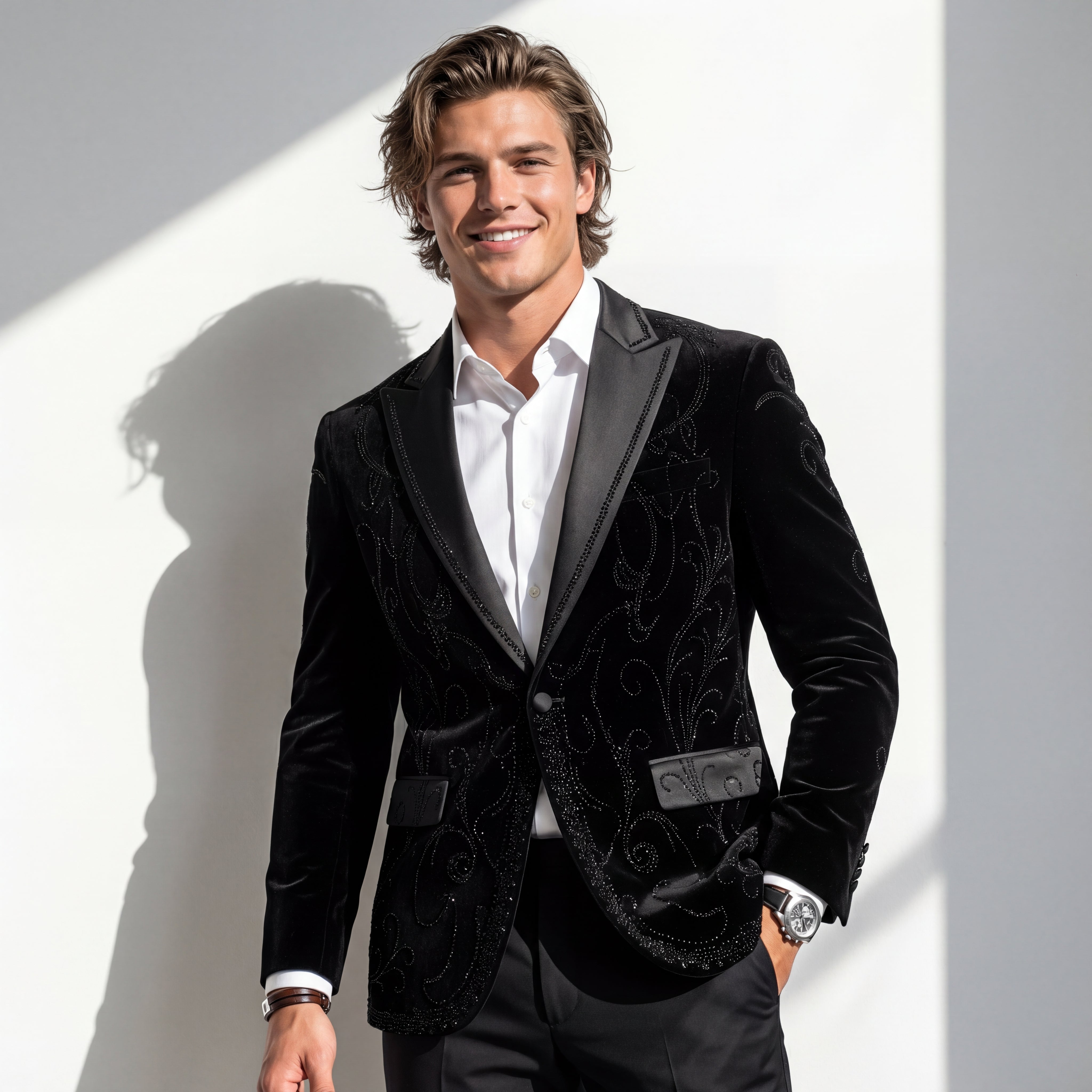 Valent Noir Velvet Blazer BLACK