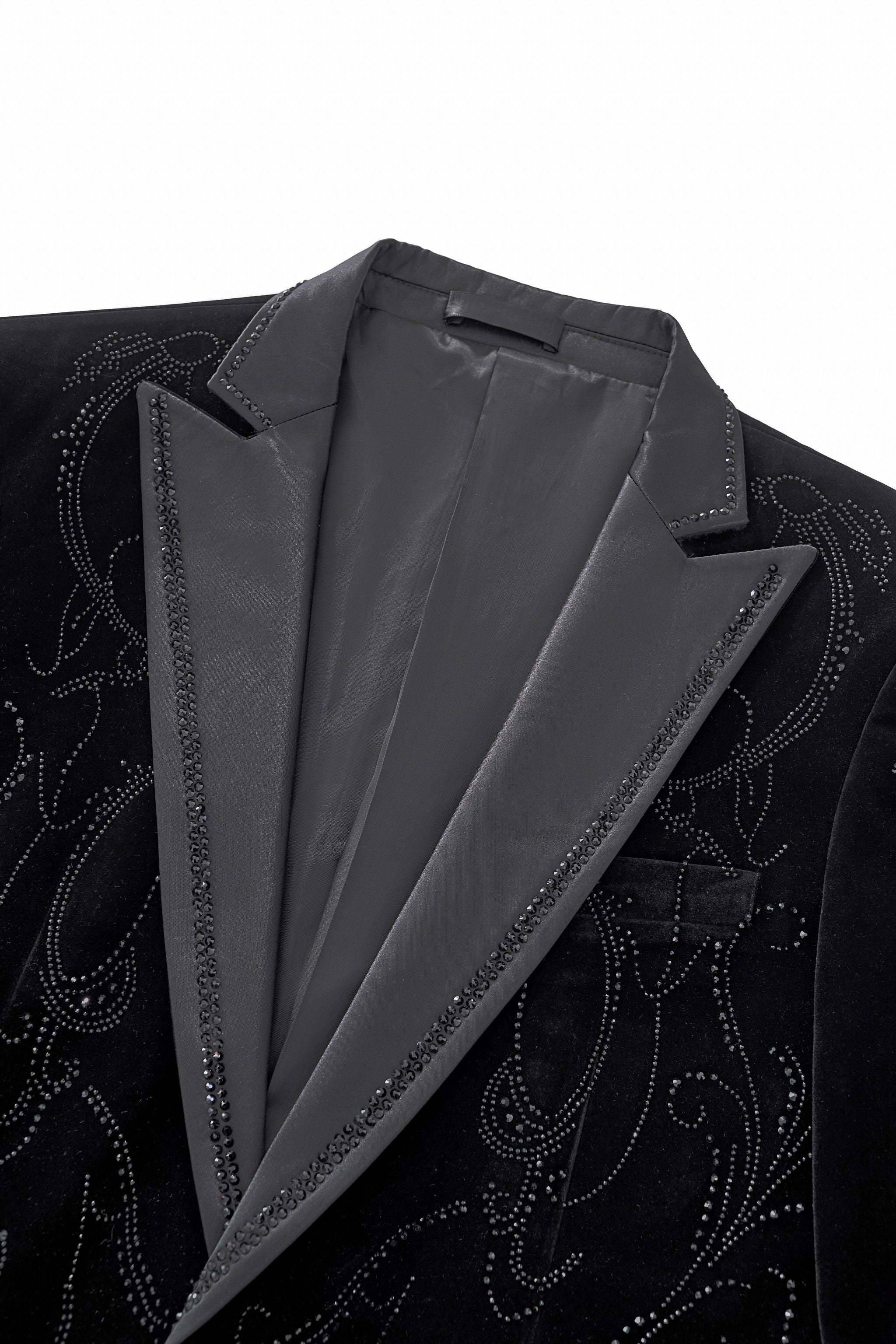 Valent Noir Velvet Blazer BLACK