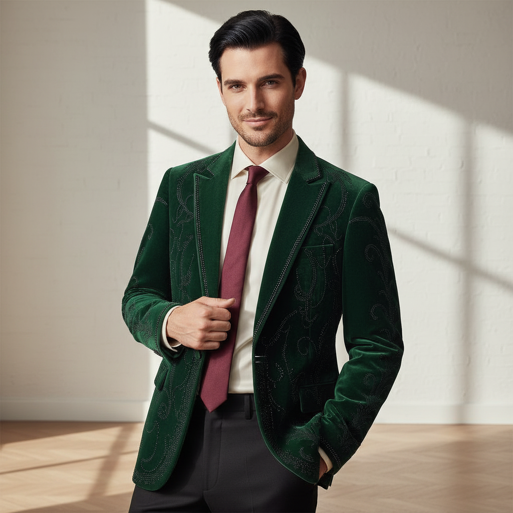 Valent Velvet Blazer GREEN