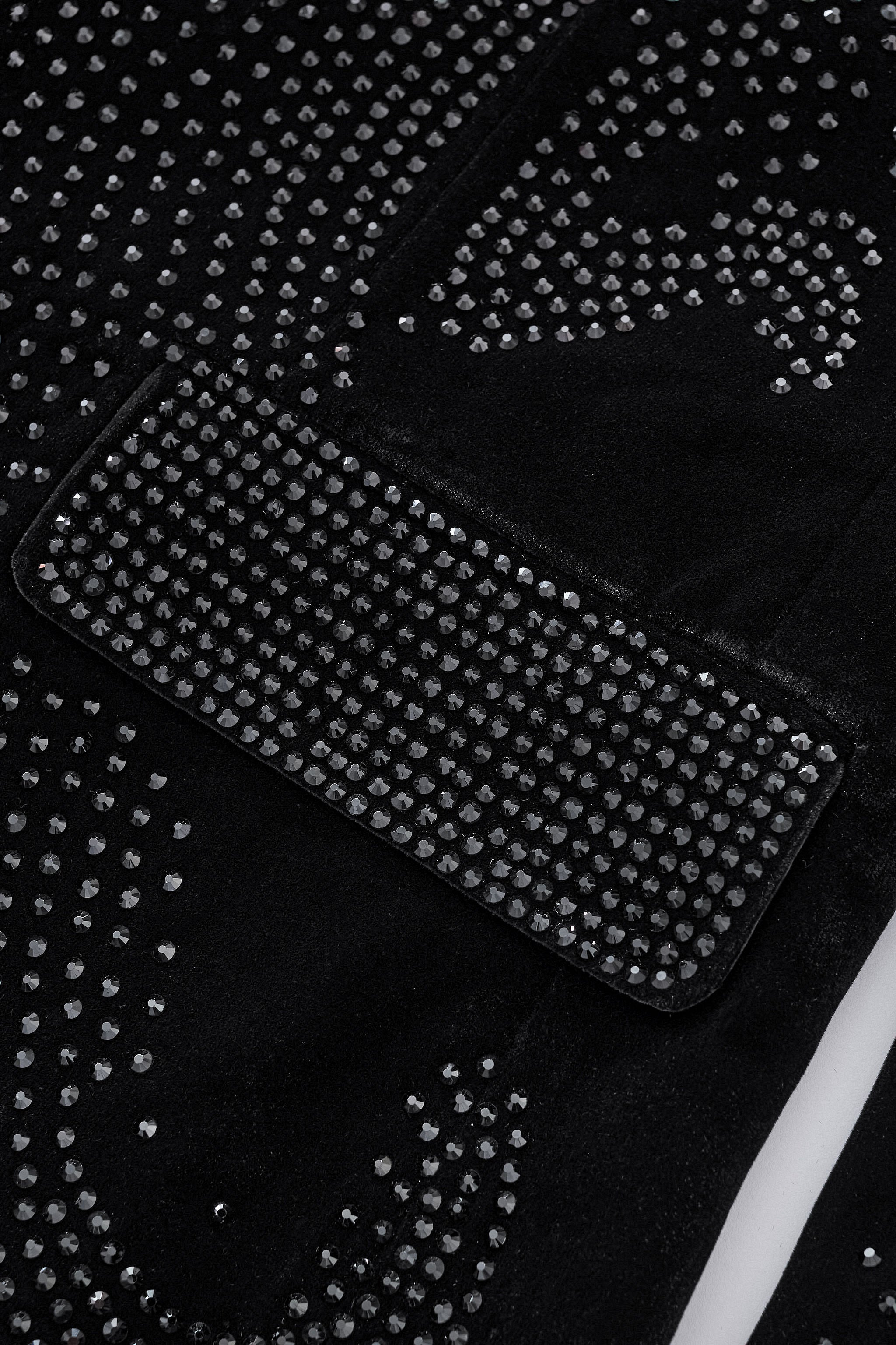 Regal Cascades Embellished Velvet Blazer BLACK/BLACK