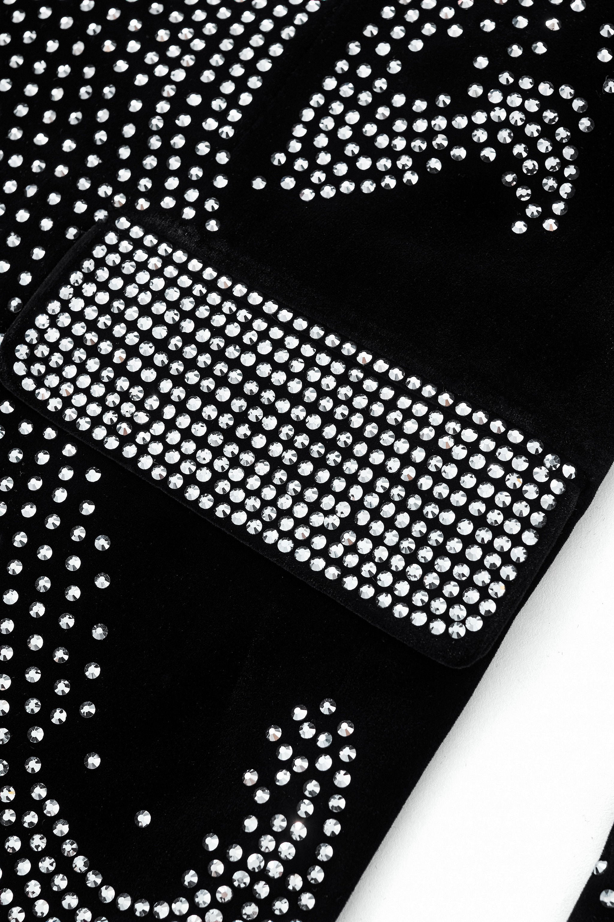 Regal Cascades Embellished Velvet Blazer BLACK/SILVER