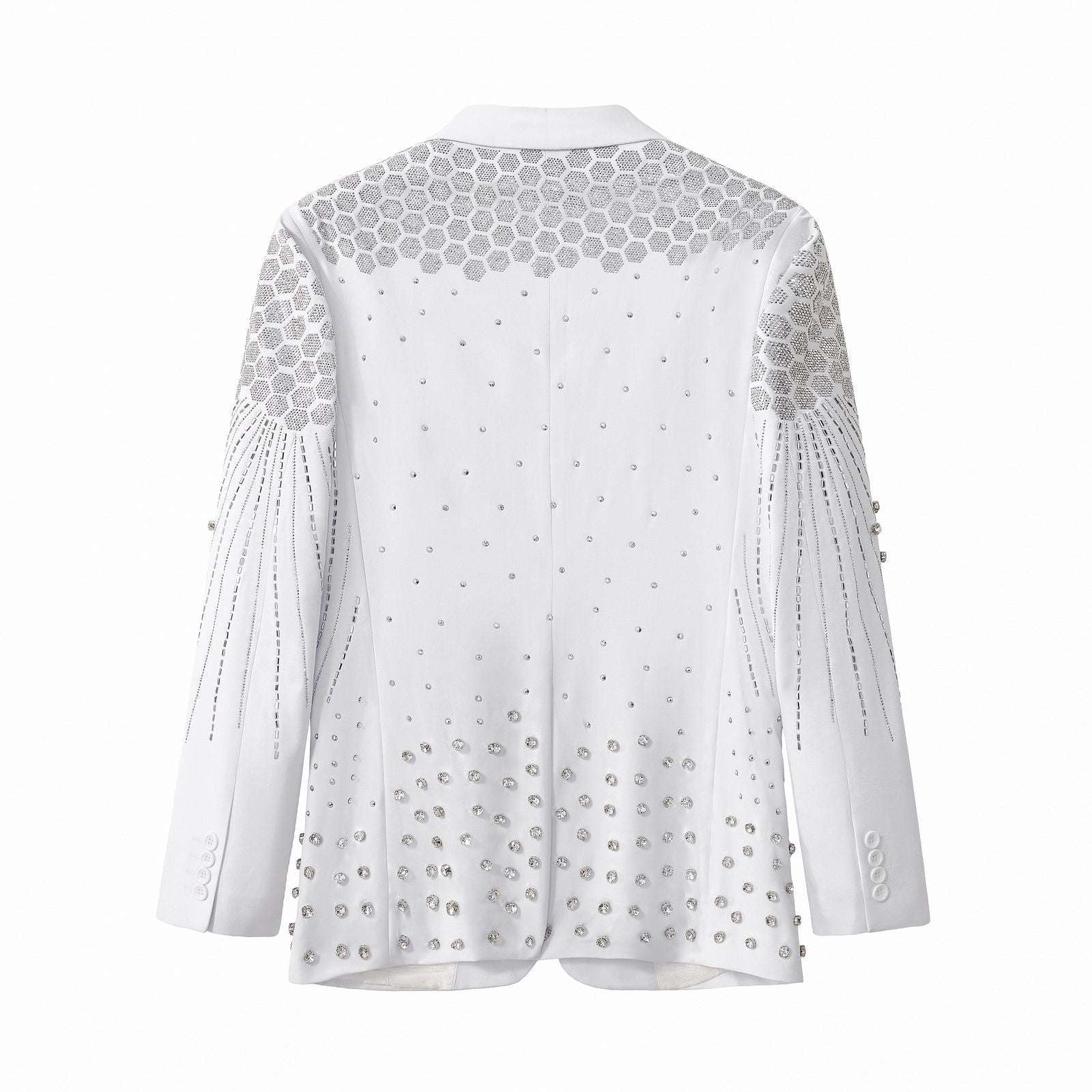 Radiant Hex Crystal Blazer WHITE/SILVER