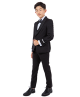 Stacy Adams Slim Fit Boys 5pc Tuxedo, Black