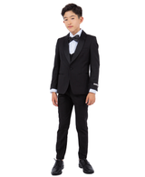 Stacy Adams Slim Fit Boys 5pc Tuxedo, Black