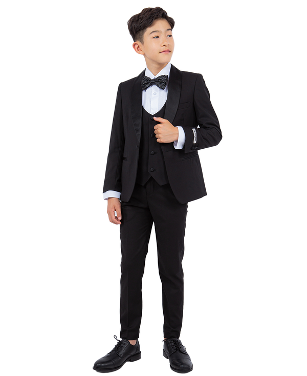 Stacy Adams Slim Fit Boys 5pc Tuxedo, Black