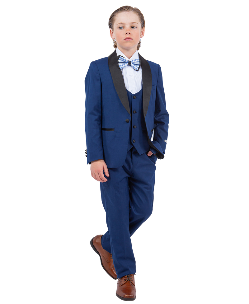 Stacy Adams Slim Fit Boys 5pc Tuxedo, Indigo