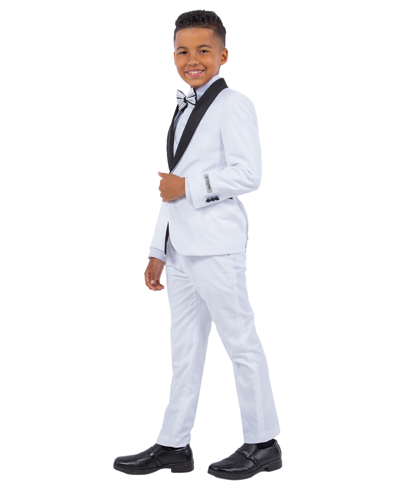 Stacy Adams Slim Fit Boys 5pc Tuxedo, White