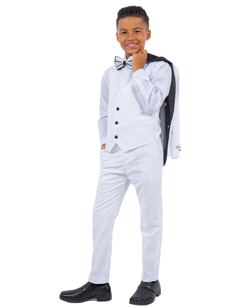 Stacy Adams Slim Fit Boys 5pc Tuxedo, White