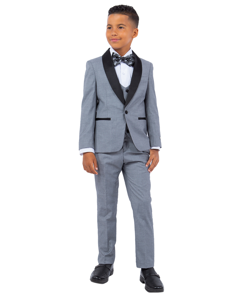 Stacy Adams Slim Fit Boys 5pc Tuxedo, Gray