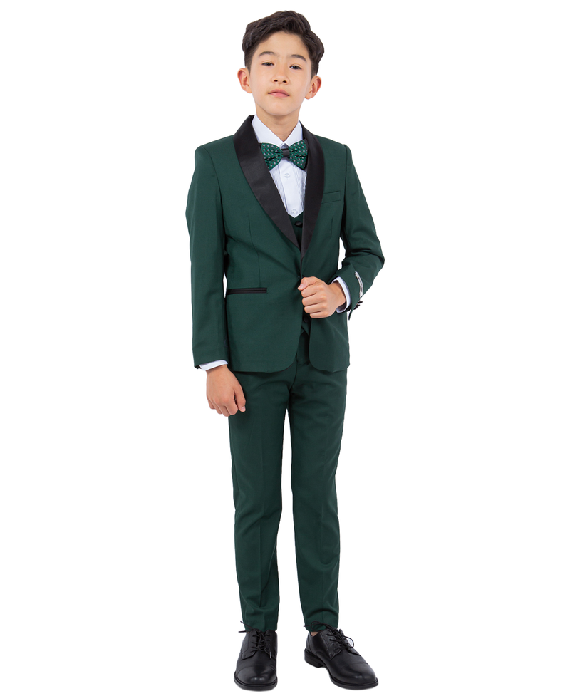 Stacy Adams Slim Fit Boys 5pc Tuxedo, Green