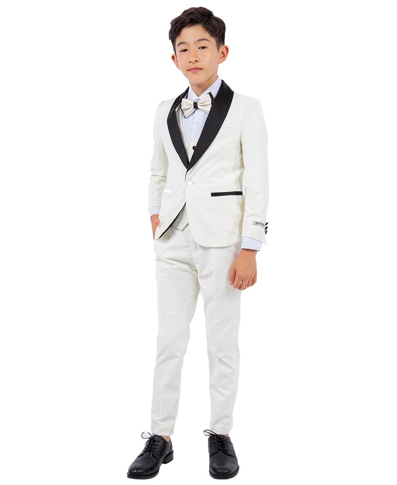 Stacy Adams Slim Fit Boys 5pc Tuxedo, Ivory