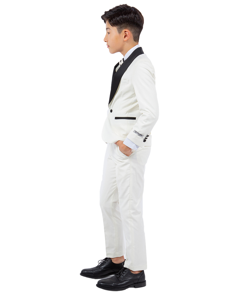 Stacy Adams Slim Fit Boys 5pc Tuxedo, Ivory